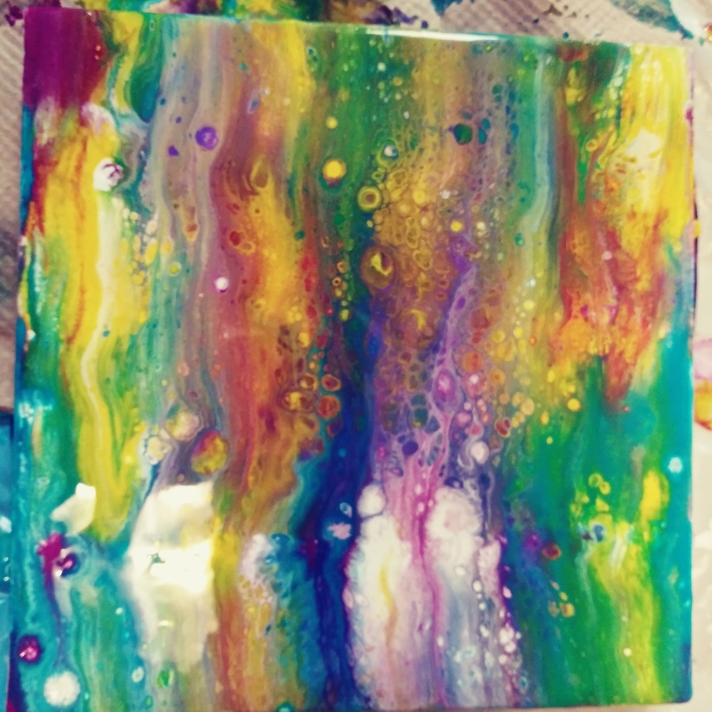 acrylic fluid art painting